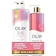 Olay Intensely Hydrating Body Wash + Body Lotion Bundle Pack, Moisturizing & Nourishing Formula with Hyaluronic Acid & Vitamin B3 Complex, 26 fl oz & 17 fl oz, (Pack of 2)