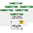 Post-it Easel Pad Made with Recycled Paper, 25 in x 30 in, White, 30 Sheets/Pad, 6 Pads/Pack, Great for Virtual Teachers and Students (559RP-VAD6)