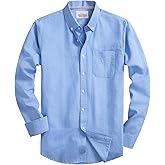 DELCARINO Mens Oxford Shirts Long Sleeve Slim Fit Lightweight Casual Button Down Shirts with Pocket