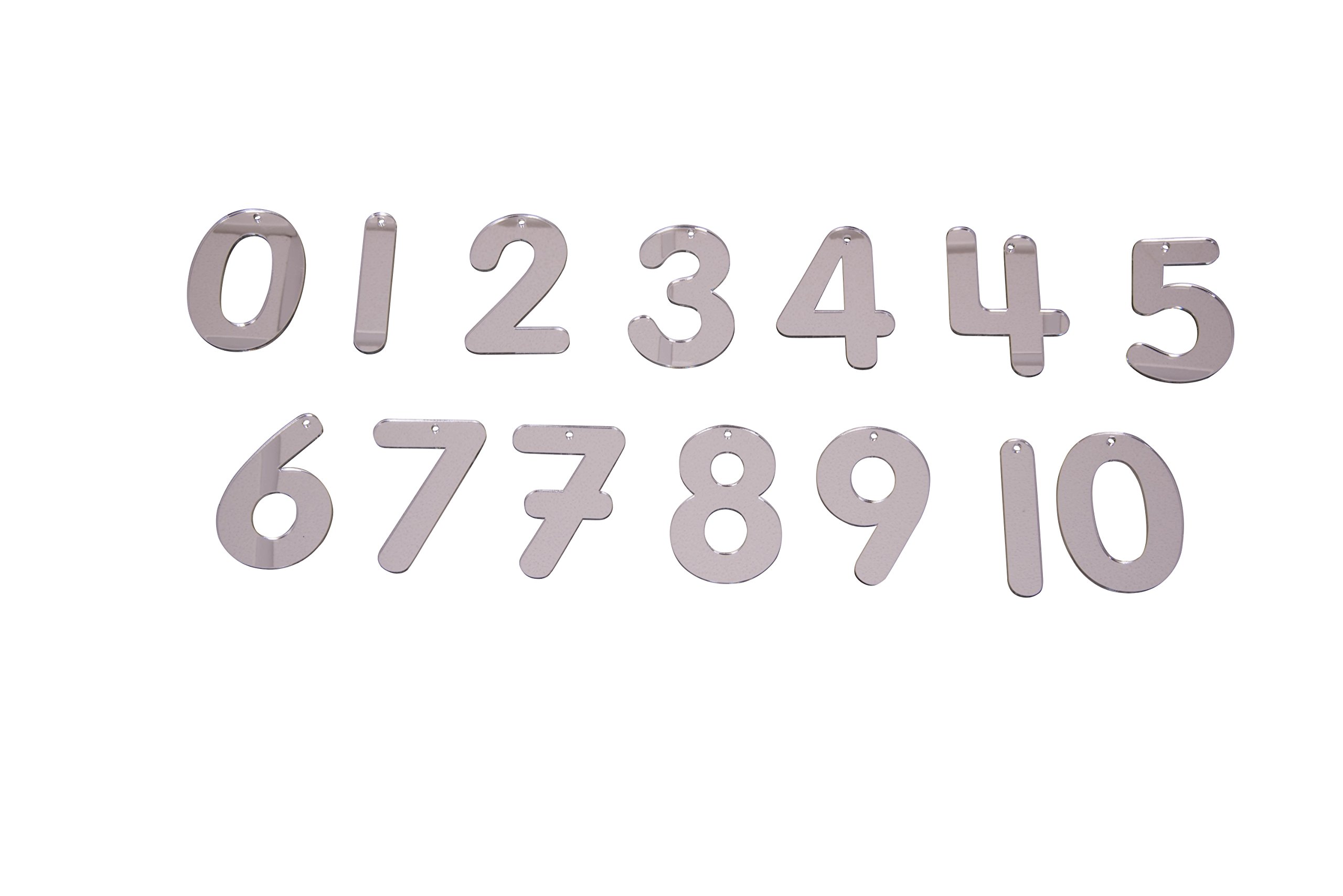 tickit Mirror Numbers Small – 14 Reflective Acrylic Numbers for Counting, Number Recognition & Sensory Play, Includes Variations of 4 & 7, Ideal for Hanging Mobiles, Age 3+