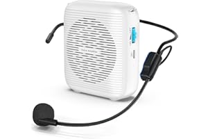 TPKKNGE (White) Portable Rechargeable Voice Amplifier for Teachers, Coaches, Tour Guides, presentations, and Meetings with a Large Number of attendees (White)