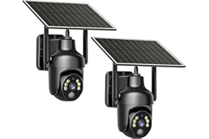 Tefrio No WiFi Security Camera with Built-in 4G LTE SIM Card, Cellular Security Cameras Support Unlimited Data Plan, 2K Color Night Vision, 360° Live View, Real-time Alerts, Solar Powered for Outdoor