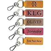 Personalized Leather Keychain for Men & Women, Custom Name Tag, Engraved Key Ring, Monogrammed Gift, Handmade Initial Key Fob, Gift for Him Her, Car Bag Backpack Accessory