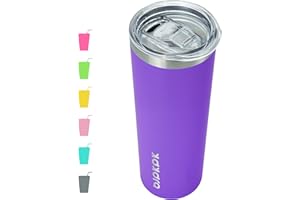 BJPKPK 20 oz Stainless Steel Skinny Tumbler, Iced Coffee Travel Sublimation Mug Insulated Metal Water Tumbler Thermal Cup With Lid,Purple