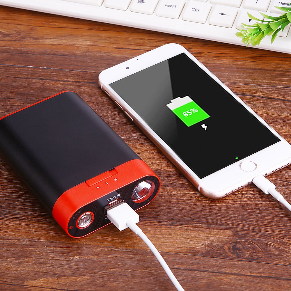 Ewarmer Power Bank 7800mAh/ Hand Warmers, Rechargeable Hand Warmer, 7800mah Portable USB Hand Warmer /Power Bank 7800, Portable Battery Charger with LED Flashlight for iPhone 7/7 Plus (Black)