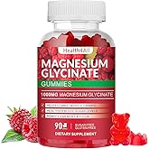 Magnesium Glycinate Gummies 1000mg, High Absorption Sugar Free Magnesium Potassium Supplement for Relaxation, Stress Relief, and Sleep Support for Adults & Kids - 90 Raspberry Gummies