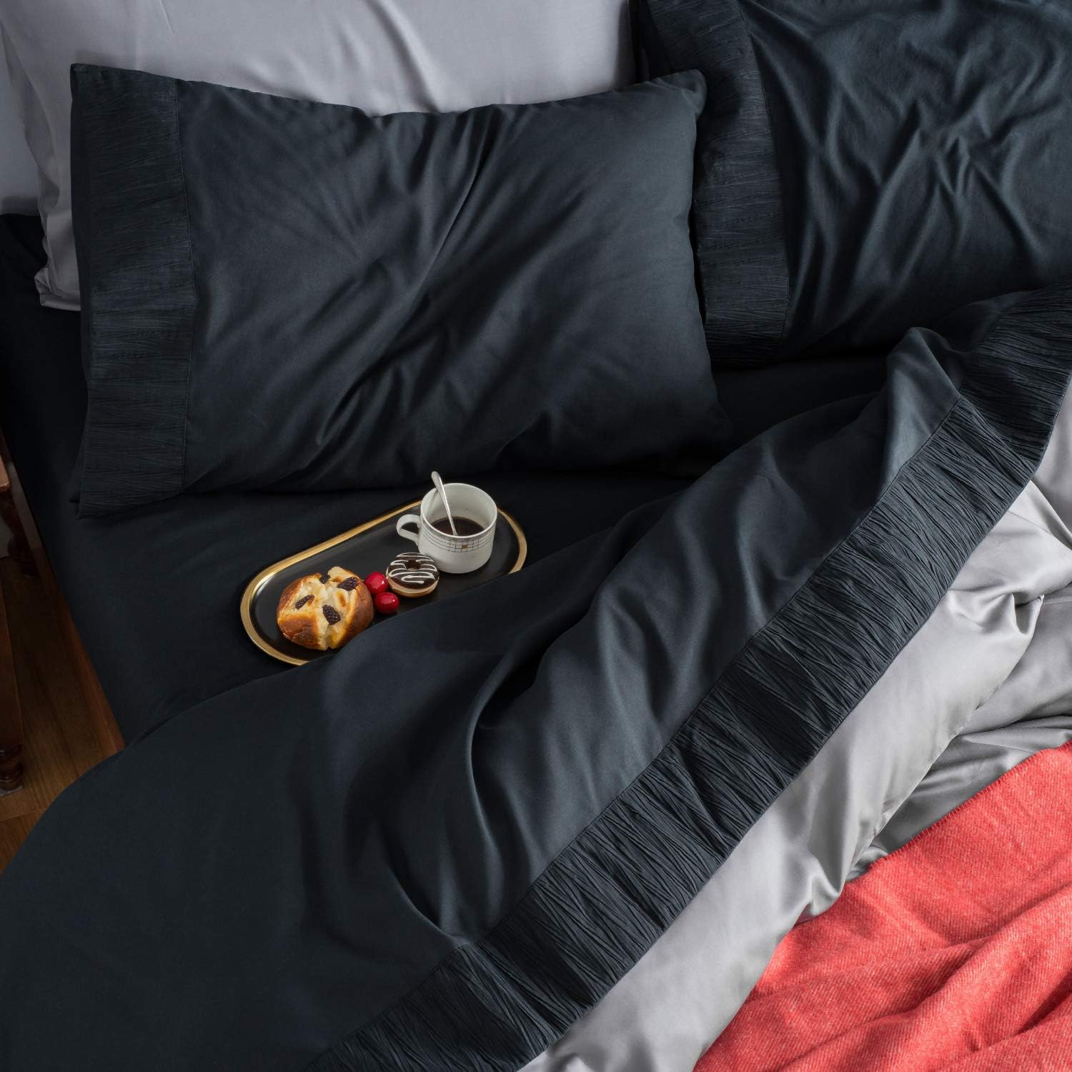 Bedsure Black Sheets Full Size - Soft 1800 Bedding Microfiber Sheets Full Size Bed, 4 Pieces Full Bed Sheets: Kitchen & Dining
