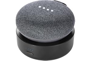 Portable Battery Base for Google Nest Mini 2, GGMM N2 10000mAh Nest Mini 2 Rechargeable Charger Batteries, Electric Stand, Docks, Black(Nest Mini or Charge Cord not Included)