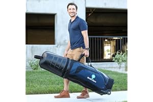 BIRDIE BARN Golf Travel Bags for Airlines - 2-Sided Ample Storage, Durable, Water-Resistant Luggage with Reinforced Wheels and Hard Case Top for Safe Club Transport