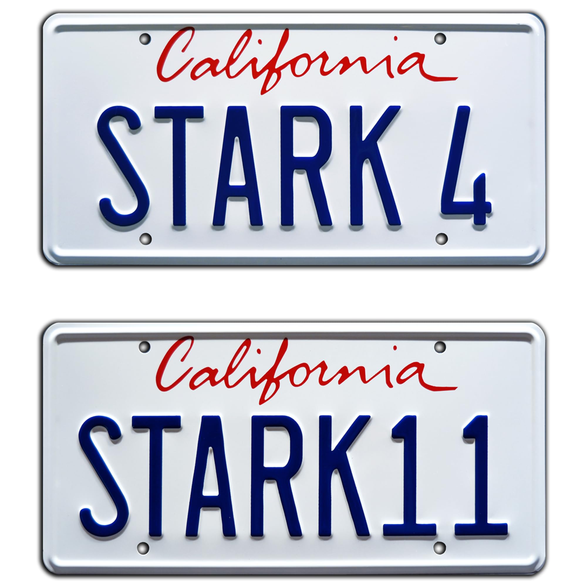 Celebrity Machines Iron Man | STARK 4 + STARK 11 | Metal Stamped License Plates