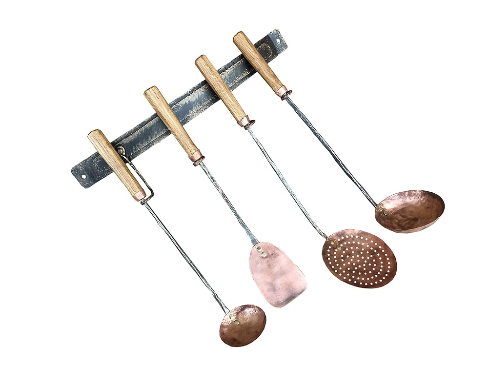 Copper cutlery, medieval cutlery, ladle, ladle water dipper