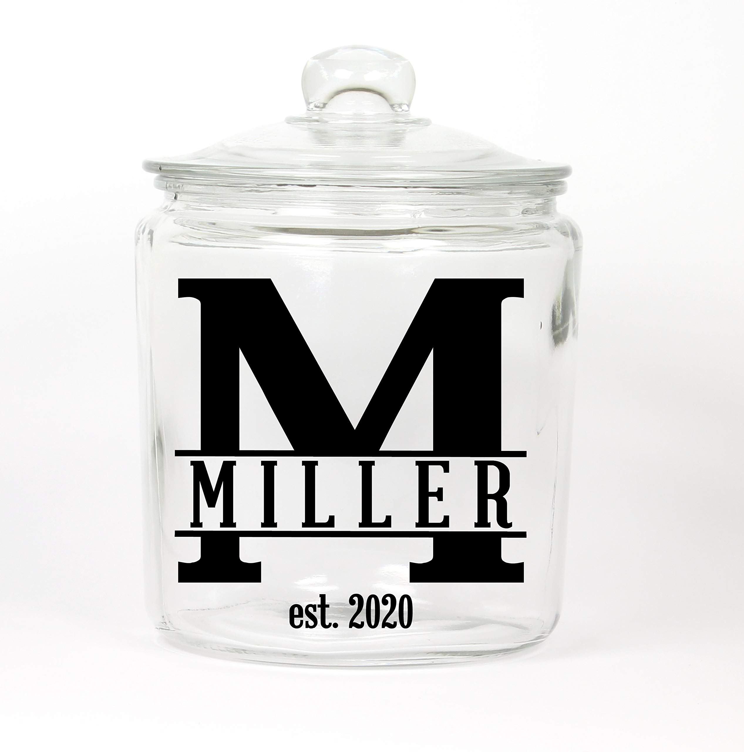 Personalized Last Name Glass Cookie Jar