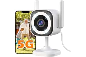 GUOANVISION 2K Camera for Home Security,5G Outdoor/Indoor Security Cameras,Baby Monitor Camera for Pet/Babies/Room/Cat/Dog/Nanny/Elder,IP66 Waterproof,Night Vision,Alarm Siren,24/7 SD Recording/Cloud