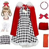 stepsin Cindy Loo Costume Kids Girls Christmas Costume Cindy Dress Cape Wig Halloween Cosplay Costume Accessories