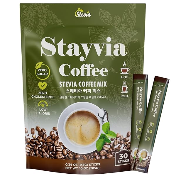 STAYVIA COFFEE STEVIA INSTANT COFFEE PACKETS – KOREAN...