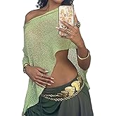 Women Sexy Sheer Cover Ups Solid Color See Through Off Shoulder Shrug Pullover Tops Mesh Knit Poncho for Beach