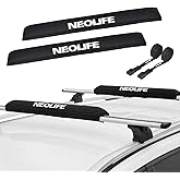 WONITAGO Soft Roof Rack Pads with Two 15 Ft Tie Down Straps for Surfboard, SUP Paddleboard, Snowboard, 28/34inch (Pair)