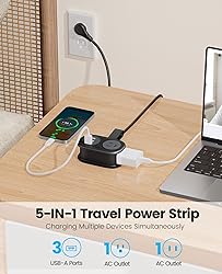 ORICO Travel Power Strip, 3.7FT Portable Power