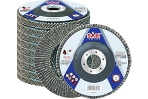 Sali 10 Pack Flap Disc 40 Grit 4.5" x 7/8-Inch Sanding Disc Bevel Type #29 Premium and Industrial Grade Angle Grinder Grinding Wheel High Performance Edge Grinding