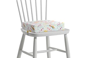 Bafode Booster Seat for Kitchen Chair, Toddler Booster Seat for Dining Table with Double Adjustable Safer Buckles, Portable and Washable Increasing Cushion with Non-Slip Bottom