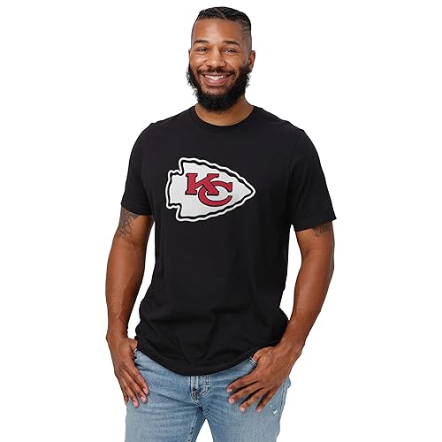 FOCO Men's Standard NFL Team Primary Logo Black Short Sleeve T-Shirt, Small