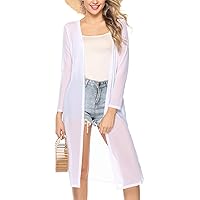 BelleLovin Womens Sexy Sheer Long Sleeve Cardigan See Through Mesh