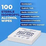 One Step 70% Isopropyl Alcohol Wipes 100 Pads Individually Wrapped Sterile view 2