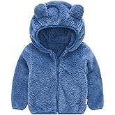 Toddler Girls Boys Fleece Hoody Jacket Zip Up Teddy Coat Warm Winter Outwear