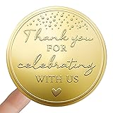 Set of 100 Thank You For Celebrating With Us Gold