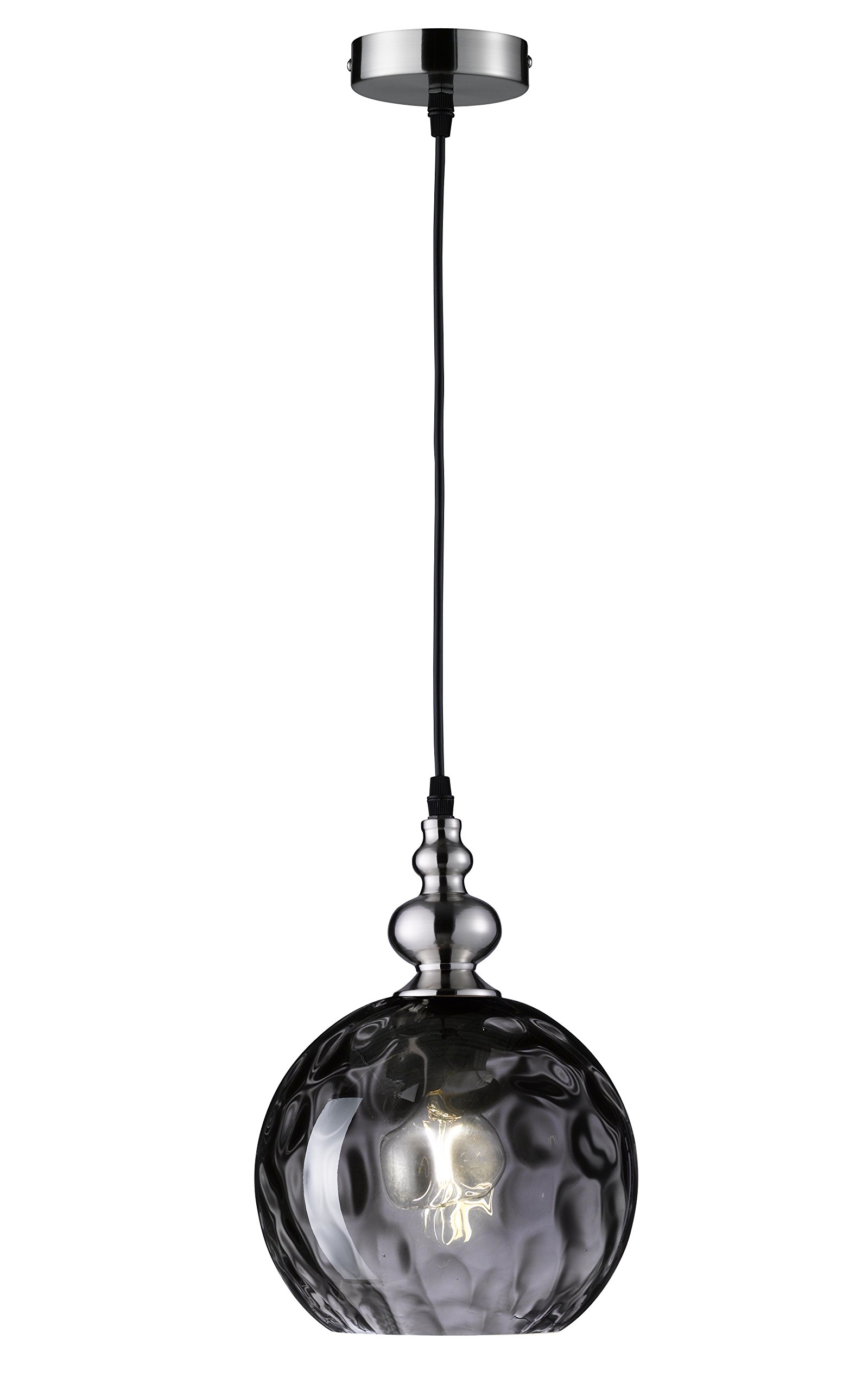 Fischer & Honsel Uller 69566 Pendant Light 1x E27 Max. 40.0 Watt Nickel-Coloured 20 x 20 x 140 cm (L x W x H)