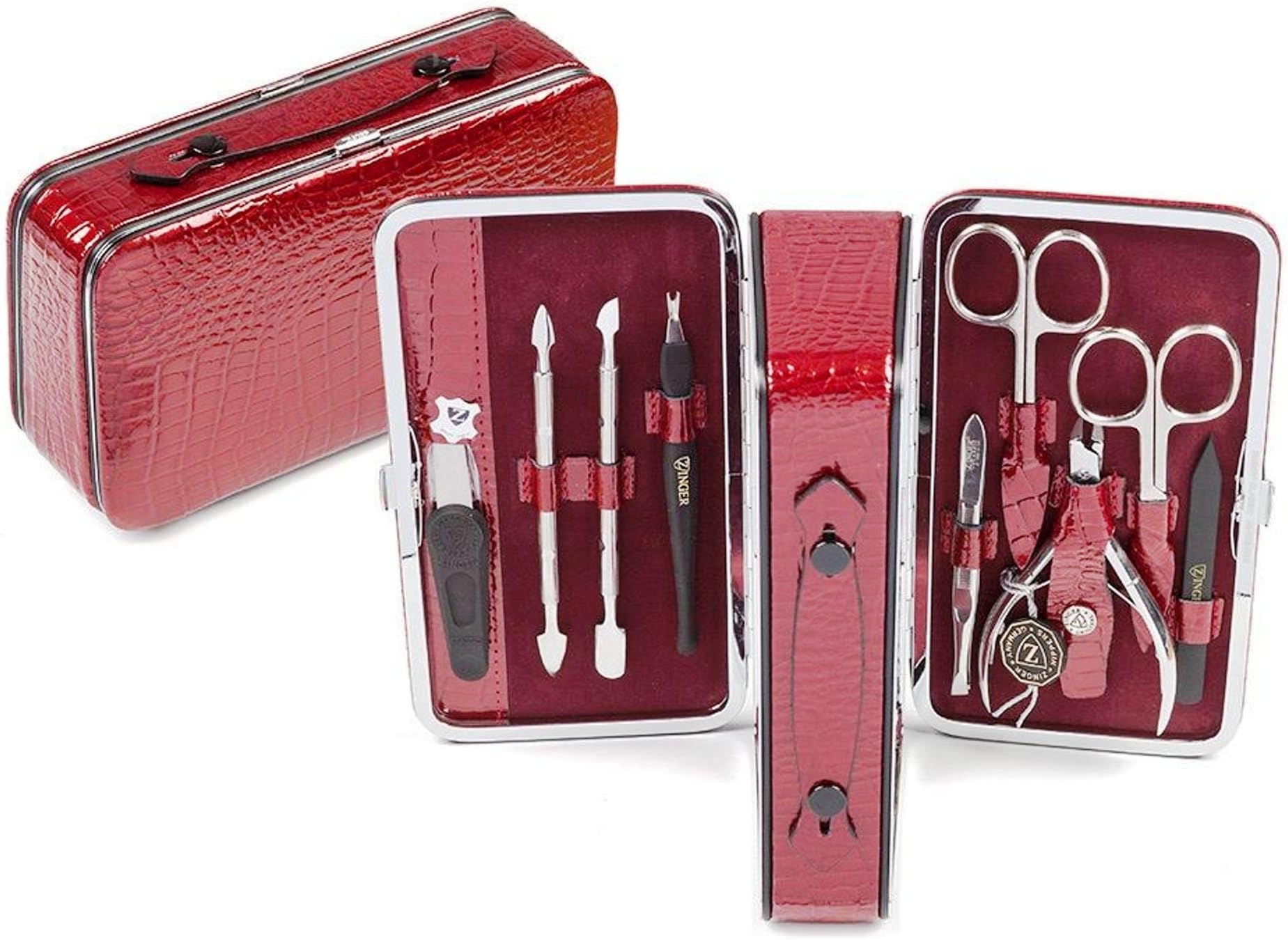 Zinger Manicure Set 9 tools Red