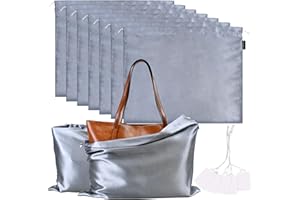 FEICHANGHAO 7 Pack Dust Bags for Handbags Storage Silk Cloth Bag With Drawstring Large Storage Pouch for Handbag Purse Shoes Boots