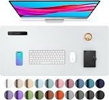 Aothia Desk Mat Leather PU Non-Slip 80x40 cm Grey Office Mouse Pad