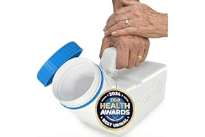 Urinals for Men Glow in the Dark Lid by Tilcare (1 Pack) - 32oz/1000mL Thick Plastic Mens Bedpan Bottle with Screw-on Lid - S