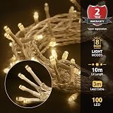 ANSIO Christmas Lights 100 LED 10m Warm White Mains 3m Cable view 4