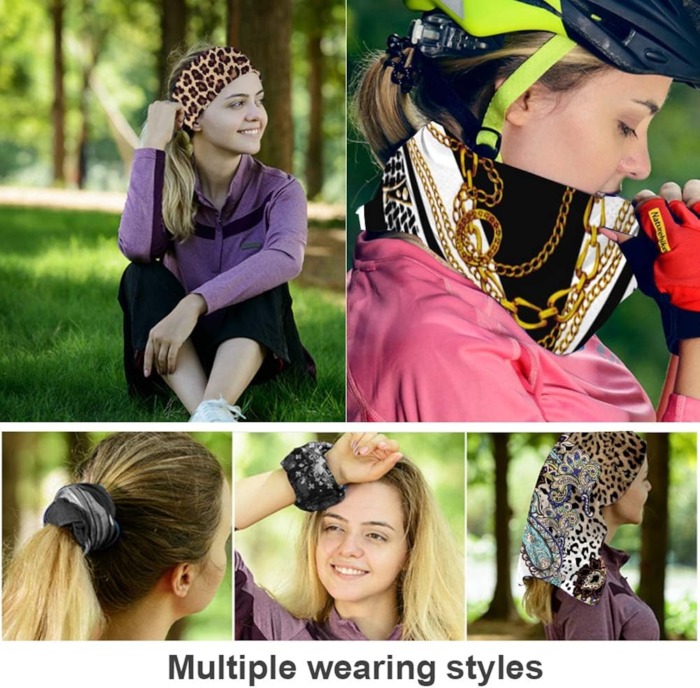 3 Pcs Bandana Face Covering Mask for Women - Leopard Ear Loops Neck Gaiters for Dust Wind Motorcycle Cycling Face Scarf at  Men’s Clothing store