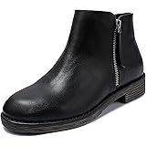 Luoika Women's Wide Width Ankle Boots, Extra Wide Low Heel Side Zipper Booties.