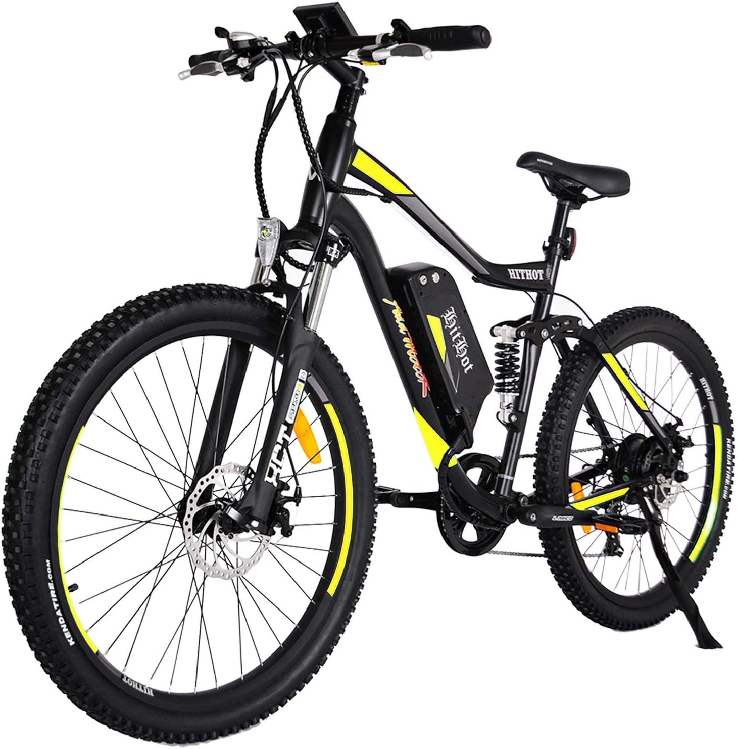 Addmotor HITHOT Electric Mountain Bike 48V 500W Motor Ebike Full Suspension 10.4Ah Lithium Battery Pedal Assist Sport Electric Bicycle 27.5Inch 2018 for Adult Men