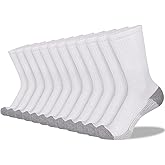 COOVAN 12 Pack Crew Socks for Men Half Cushion Moisture Wicking Athletic Socks