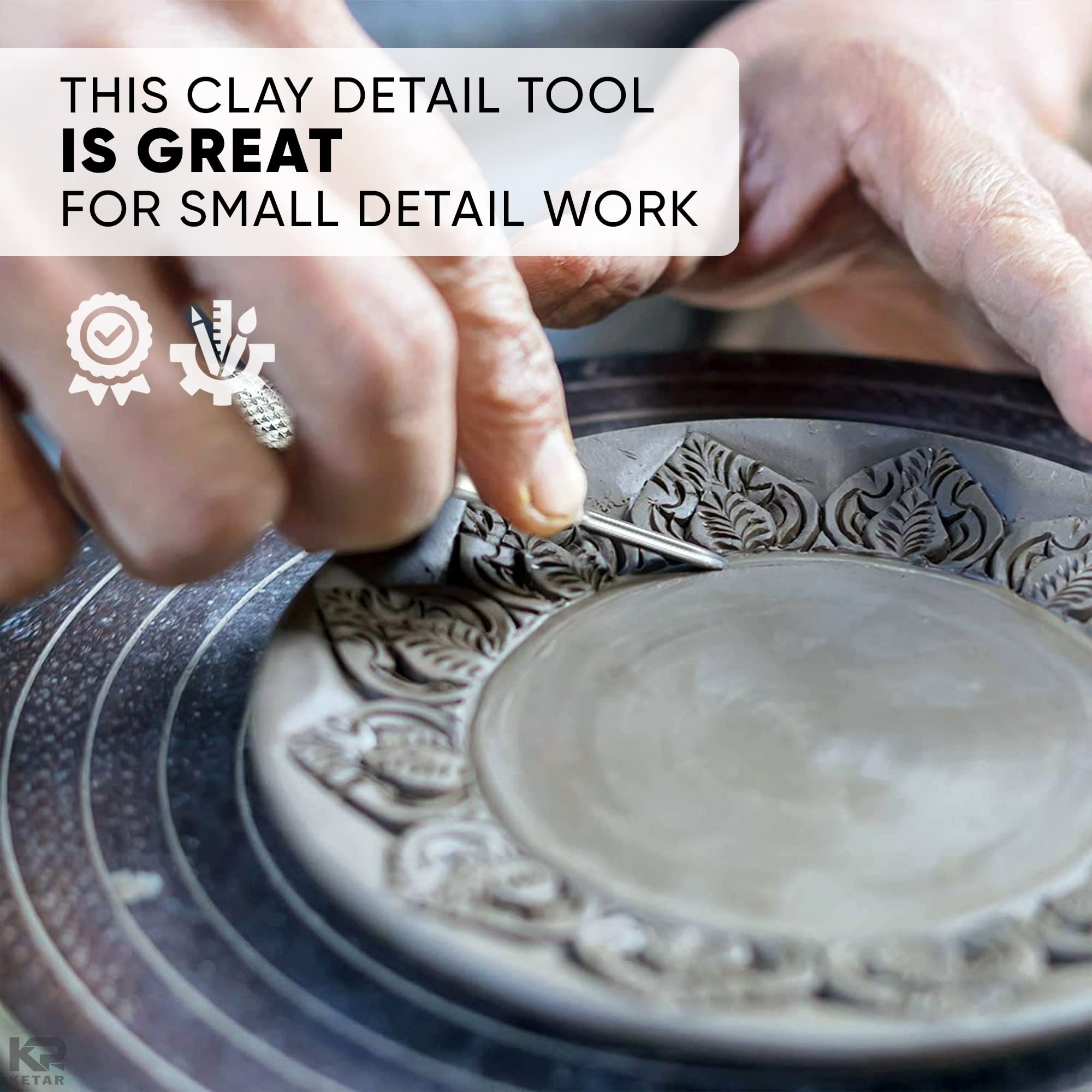 KETAR 4Pcs Pottery Needle Tool – 6.3 Inches Needle Tools for Clay, Durable Stainless Steel Tips, Non-Slip Grip & Protective Sleeve, Easy to Clean for Ceramics, Sculpting, DIY Craft & Detailed Carving