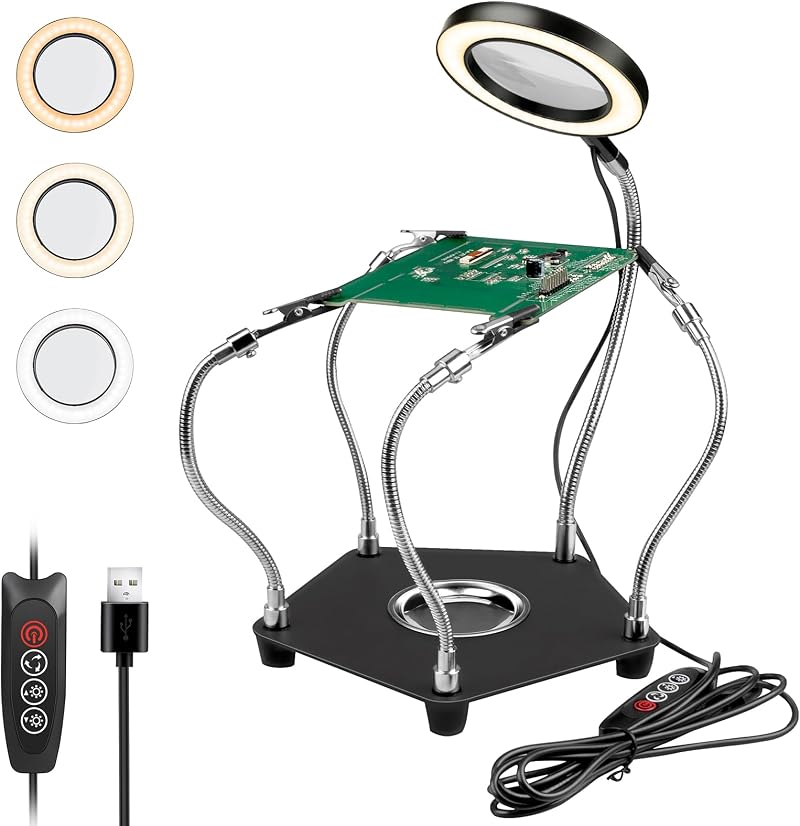Lytool Helping Hands Soldering Station with 3X Magnifying LED Lamp