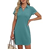 ANRABESS Womens T Shirt Dresses Summer 2026 Casual Short Sleeve V Neck Mini Shift Dress Spring Trendy Beach Vacation Clothes