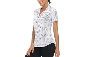 Luranee Women's Short Sleeve Moisture Wicking Athletic Shirts Quarter Zip Pullover