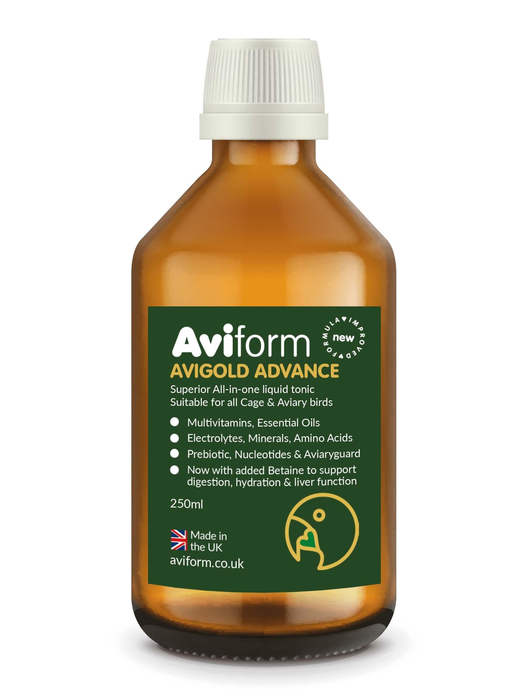 Avigold Advance Daily All-in-one Liquid Cage & Aviary Bird Tonic - Bird Multivitamin, Essential Oils, Electrolytes, Minerals, Amino Acids and Aviaryguard. Suitable for All Cage & Aviary Birds