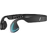 SainSonic BM-7 Bone Conduction Headphone, with Led Light Both Sides, FCC Certified, Open & Safer, No Hearing Impairment, Revolutionary, Waterproof, Bluetooth 4.0, Wireless &ndash; Midnight Black