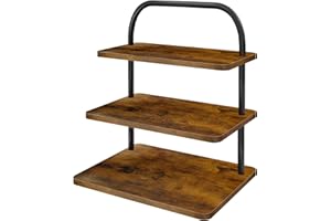 OugeWood Cupcake Stand, 3 Tier Large Cupcake Stand for 50 Cupcakes Rustic Cupcake Display Stand Square Wood Dessert Table Dis
