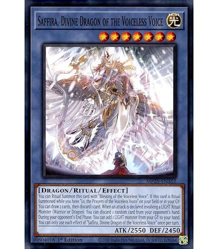 Amazon.com: Saffira, Divine Dragon of The Voiceless Voice - LEDE-EN034 -  Ultra Rare