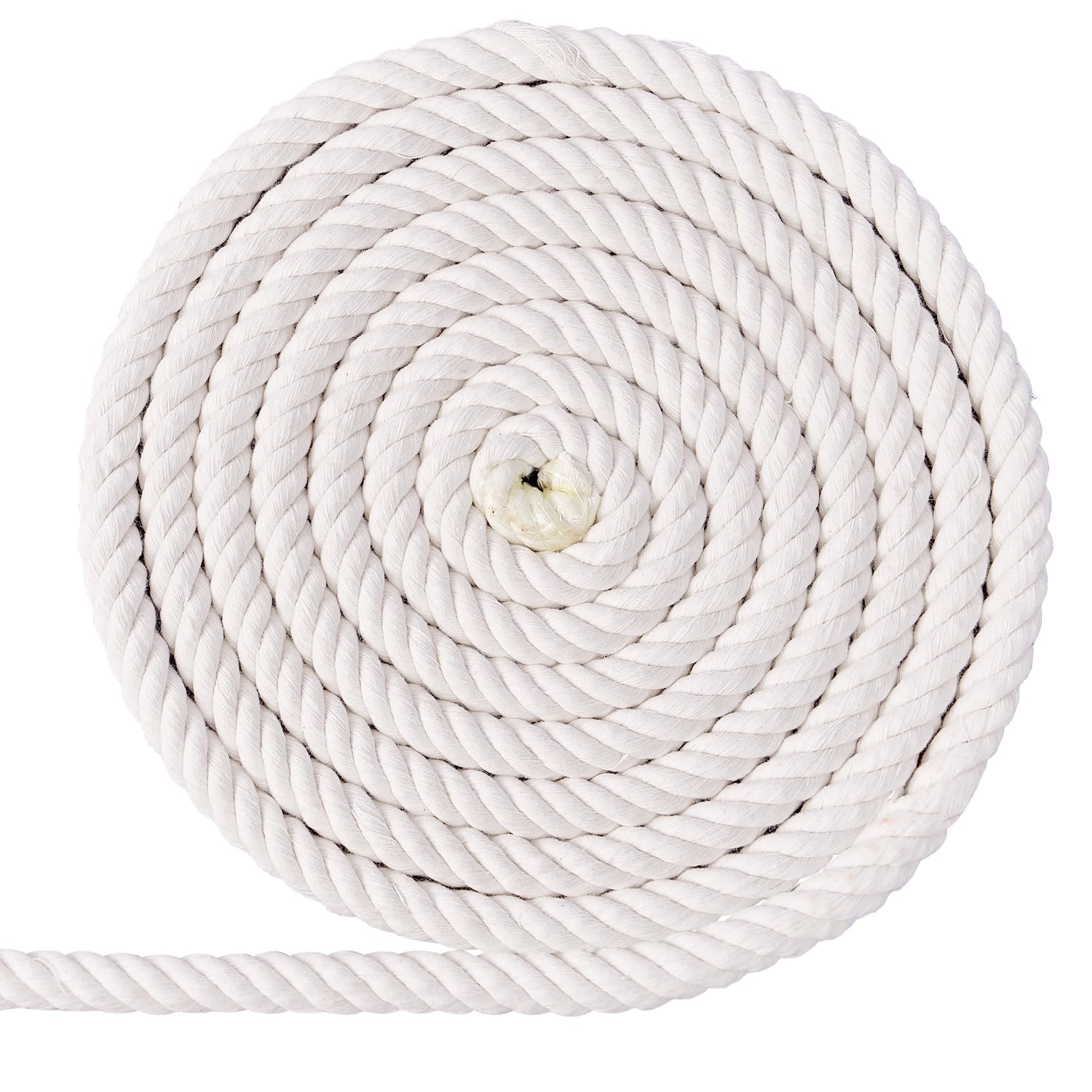 XINSHUNCAN Cotton Rope 15mm 10M,Natural White Thick 4 Strand Twisted Cotton Rope for DIY Craft,Wall Hanging,Plant Hangers,Macrame,Gardening,Knotting Decorative Projects