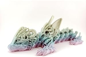 THE GEEK GALLERIA 3D Printed Articulated Silk Classic Rainbow Butterfly Dragon, Home/Office/Desktop Decor, Flexible Sensory Toy, Unique Gift, Insect Lover Gift. (9.5 Inch Dragon Only)