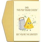Qiliji Lovely Cheese Dad Birthday Card from Kids, Funny Grate Birthday Card for Dads, Dad Pun Father's Day Cards Gifts from Son Daughter, Sound Cheesy But You're the Greatest